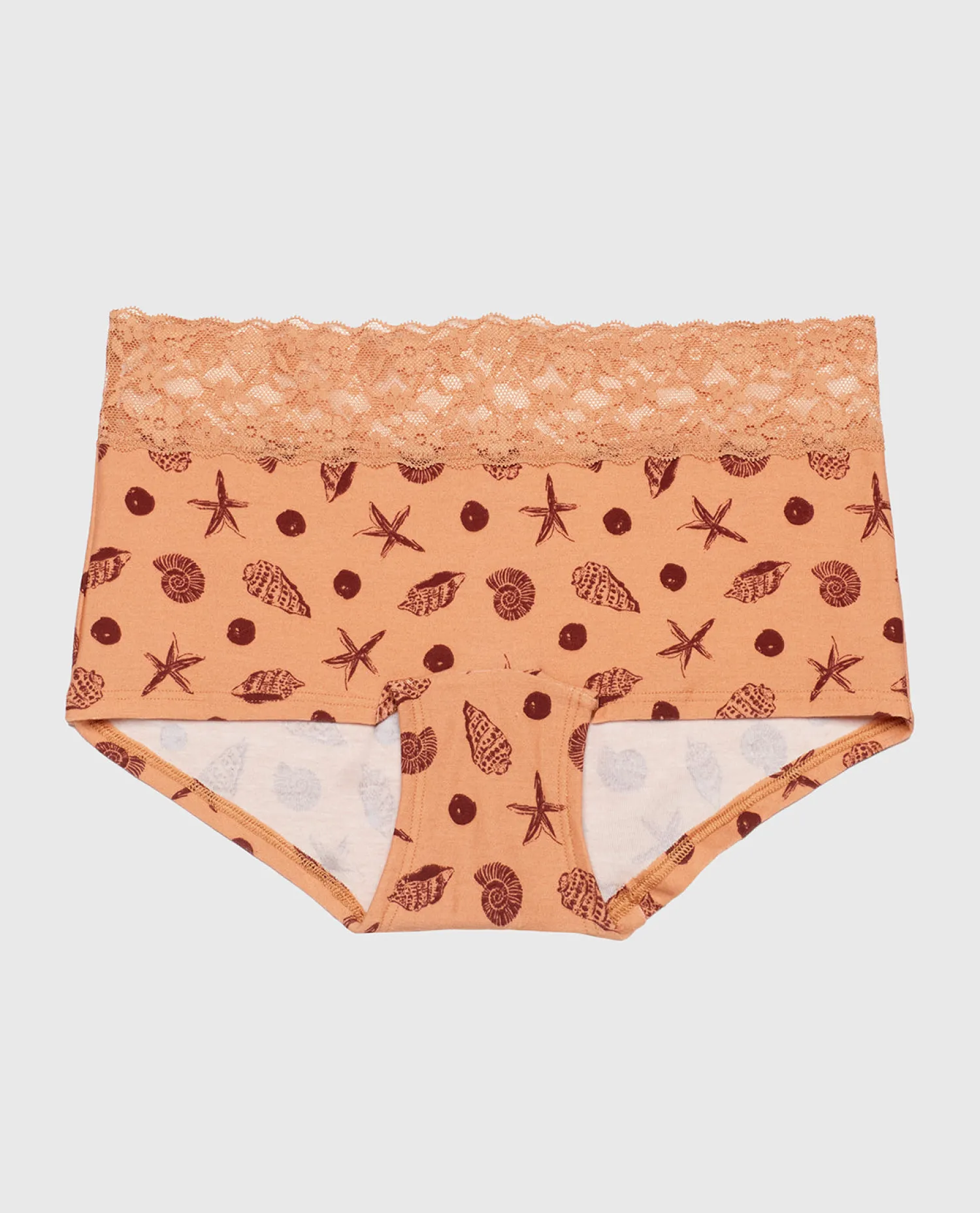 Boyshort Panty with Lace Trim in She Sells Sea Shells*La Senza Clearance