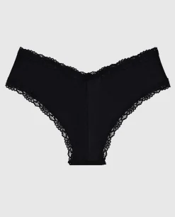 Cheeky Panty with Lace Trim in Black*La Senza Clearance