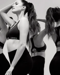 Low Impact Logo Sports Bra in Black*La Senza Discount