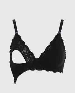 Nursing Bra with Lace Wing in Black*La Senza Outlet