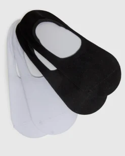 Pack of 2 Cotton Low Cut Socks in Black and White*La Senza Best