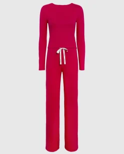 Pajama Pant with Logo Drawstring in Cosmo Red*La Senza Fashion