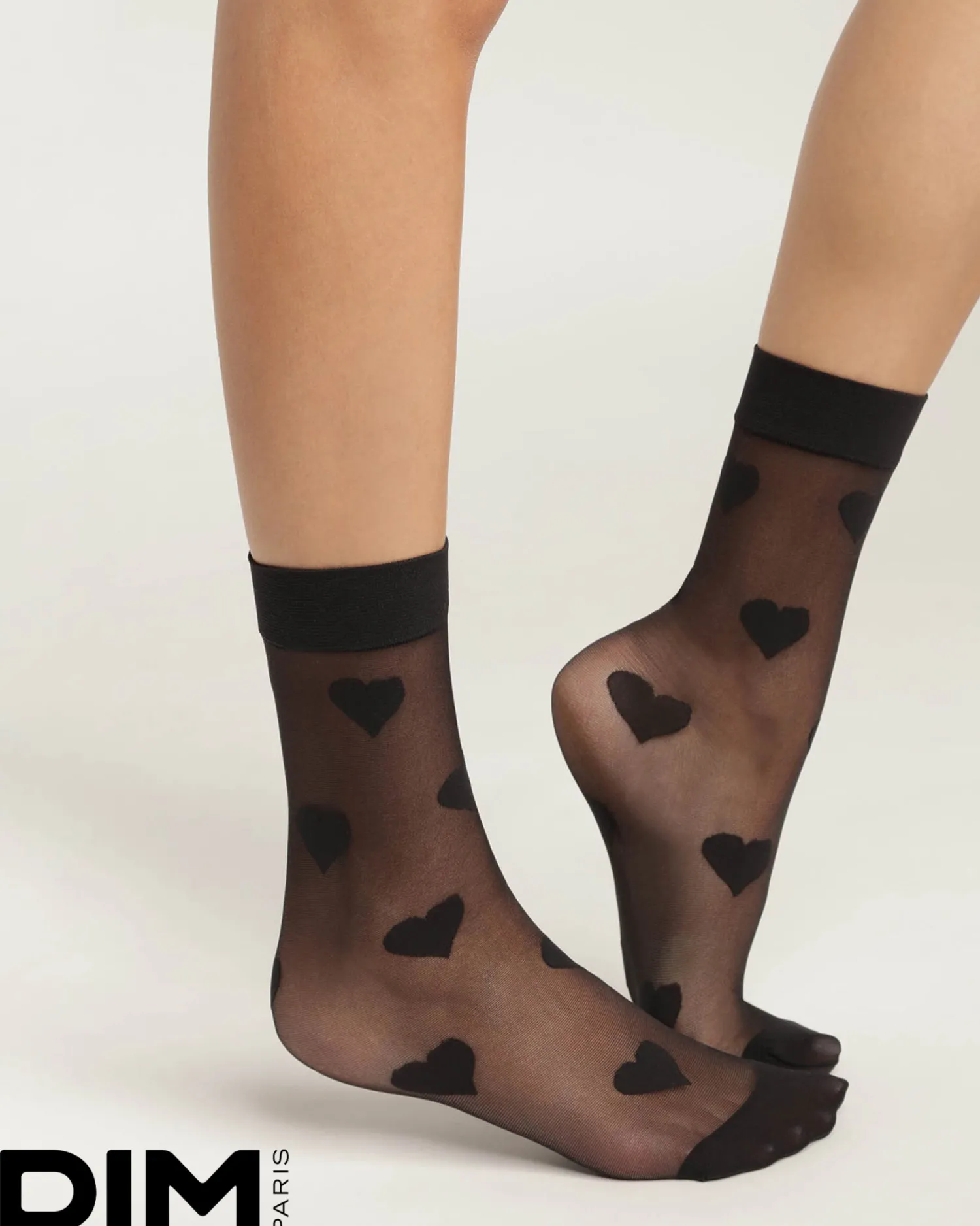 Sheer Sock with Hearts in Black*La Senza Discount
