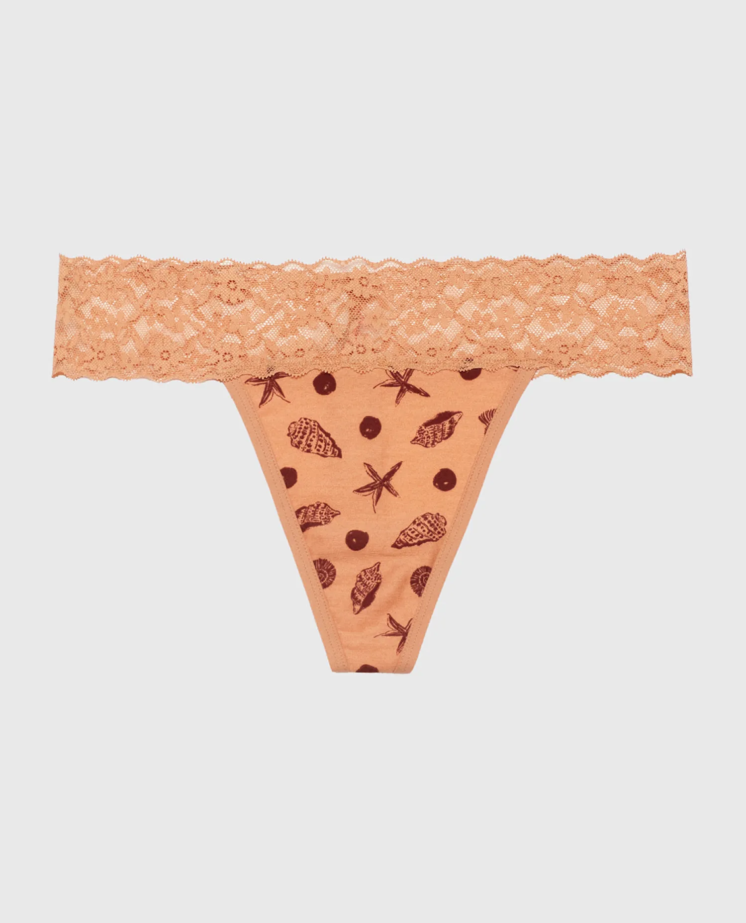 Thong Panty with Lace Trim in She Sells Sea Shells*La Senza Clearance