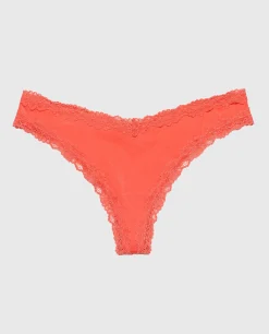 Thong Panty with Lace Trim in*La Senza Discount