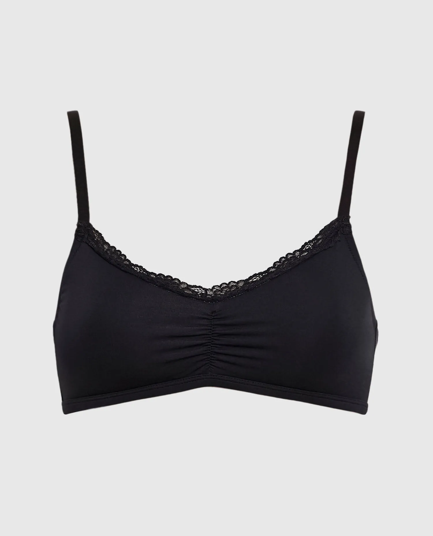 Unlined Bralette with Lace Trim in Black*La Senza Clearance