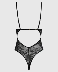 Unlined Lace Bodysuit with Cutout in Black*La Senza Best