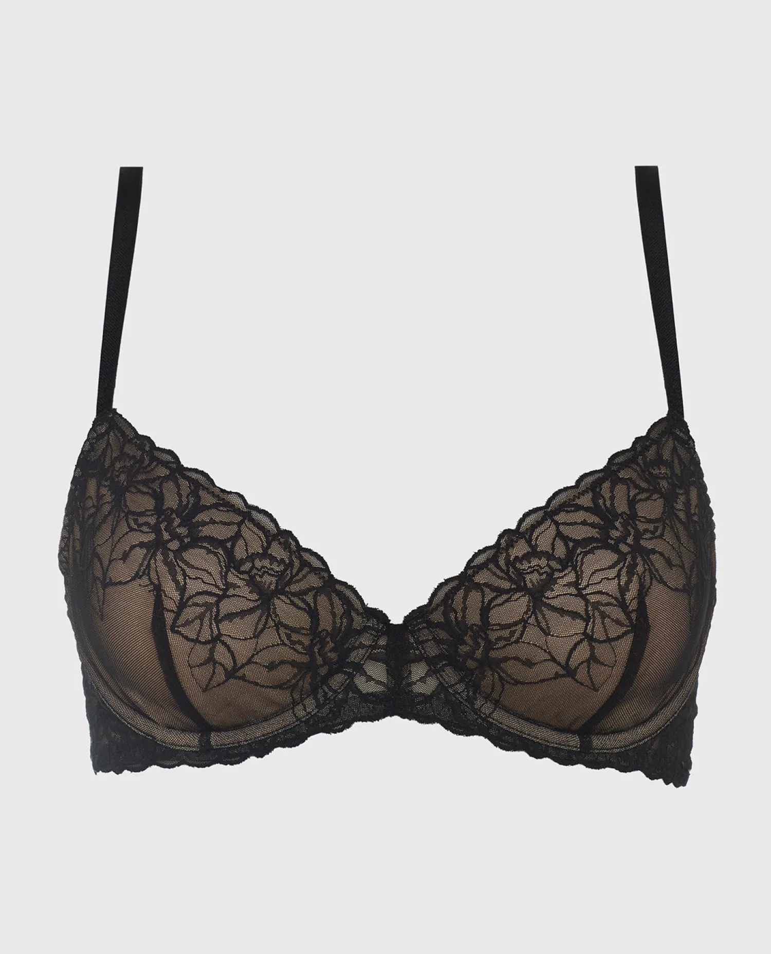 Unlined Lace Demi Bra in Black and Blush*La Senza Online