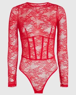Unlined Long Sleeve Bodysuit in*La Senza Hot